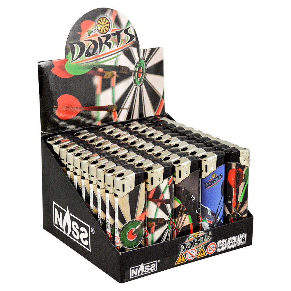 Feuerzeug mit Dartmotiv 50 Stk. inkl. Display