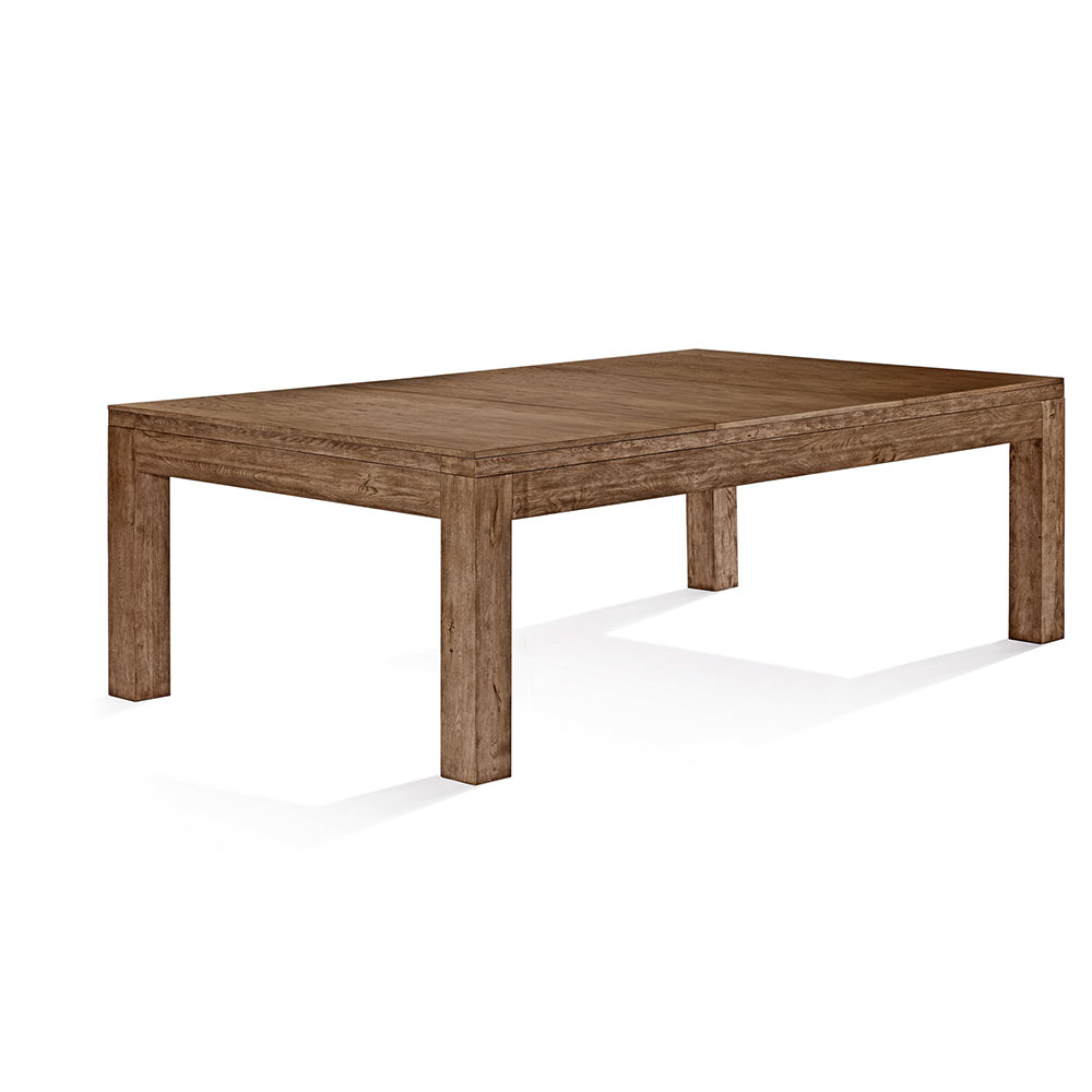 Modern Brunswick Sanibel pool table (8 ft) with matching top. In Rustic Dark Brown, it features a natural wood grain and a robust structure. Four solid legs, clean lines, compact and minimalist.