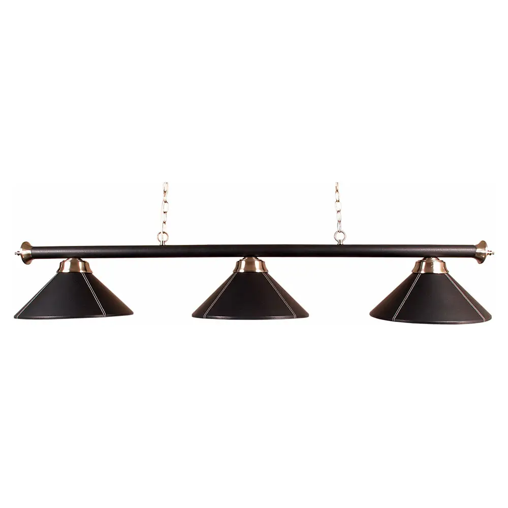Billardlampe London Deluxe 3 x Kunstleder schwarz