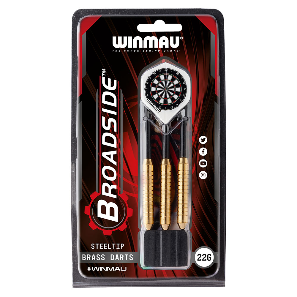 714501nScK5FI1i7u35u Steeldart Winmau Broadside brass 1225-22g